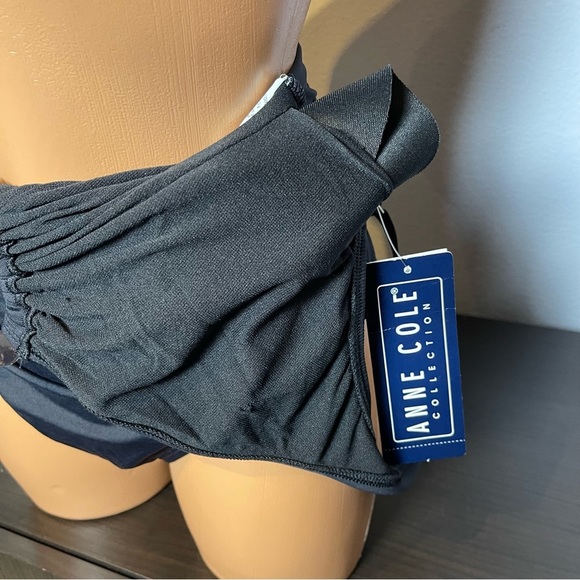 Nwt Anne Cole O-Ring Deep Plunge Black Tank Swimsuit (SW05) - Picture 4 of 11